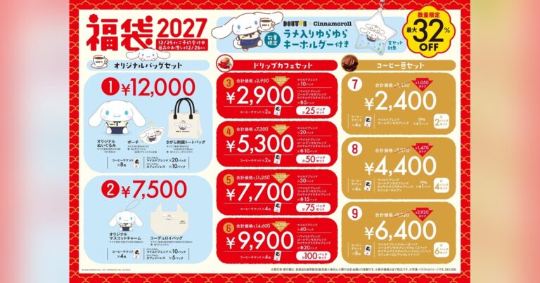 ドトール×シナモロール「福袋2027」